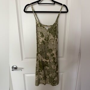 Green floral mini dress